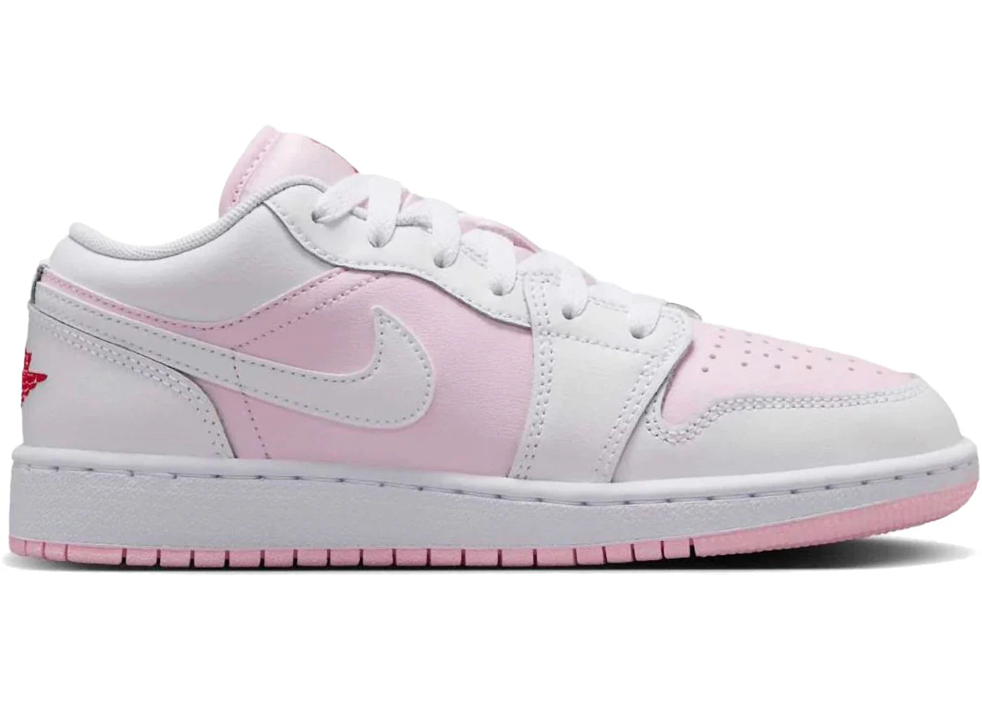 Jordan 1 Low Pink Foam Fire Red White (GS)
