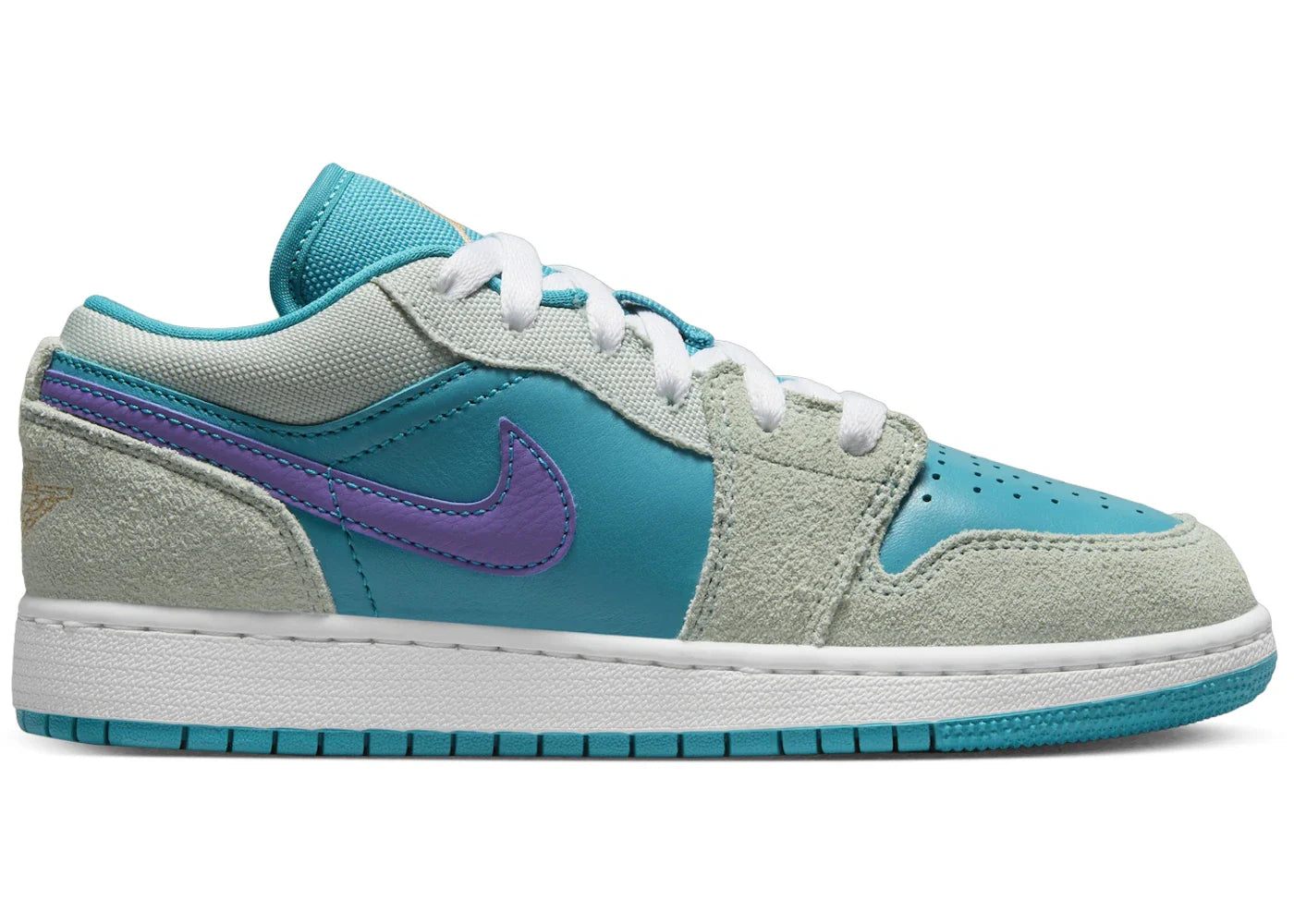 Jordan 1 Low SE Pistachio Frost Aquatone Psychic Purple Celestial Gold (GS)