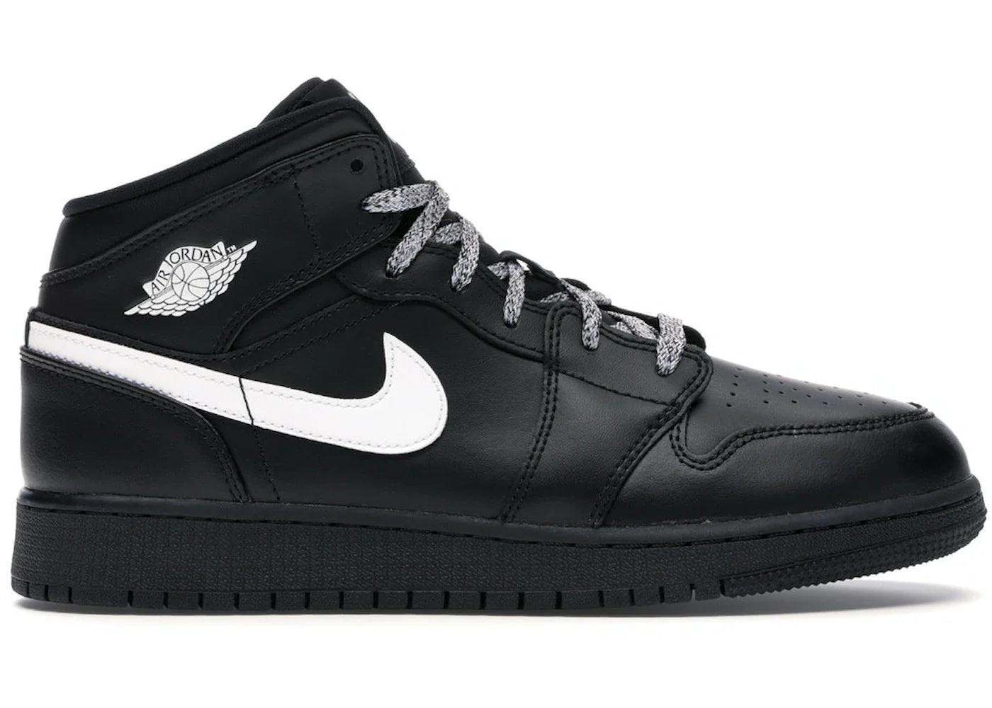 Jordan 1 Mid Black White Speckle (GS)