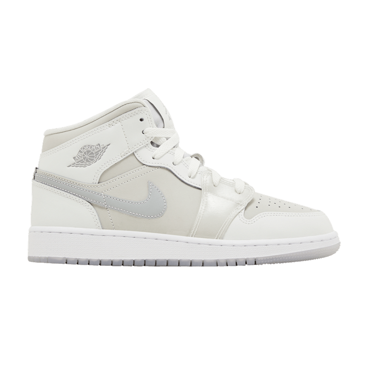 Jordan 1 Mid SE Summit White Metallic Silver (GS)