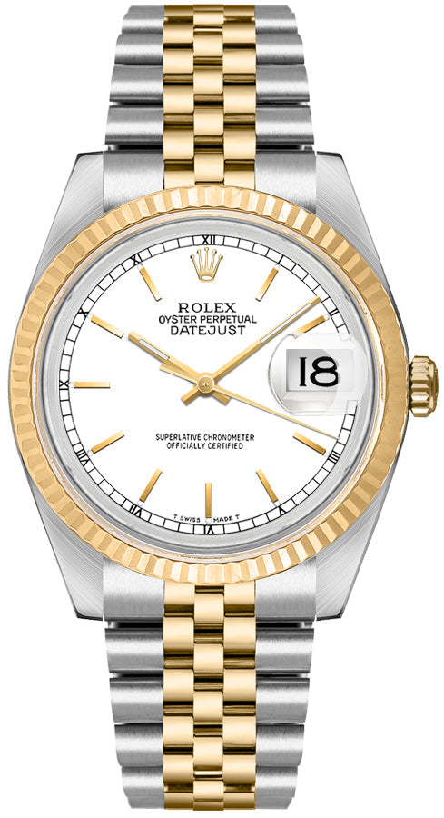 Rolex Datejust 36 Gold Jubilee Two Tone Unisex Watch 16233