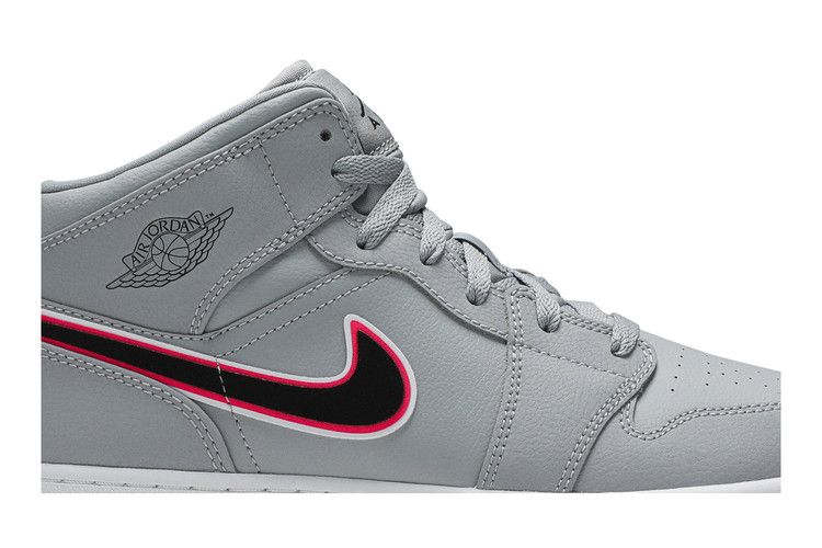 Jordan 1 Mid Wolf Grey Racer Pink Black (GS)