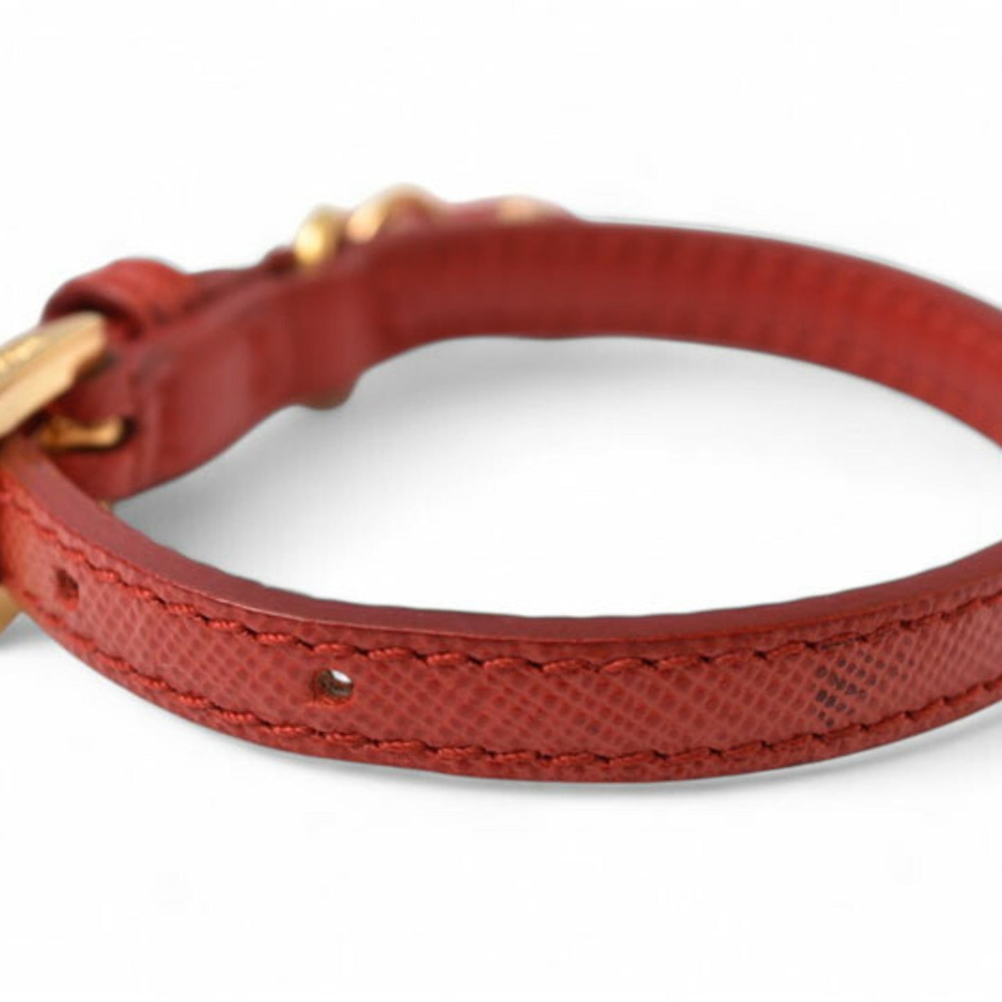 Saffiano Heart Charm Bracelet Leather Fuoco Red