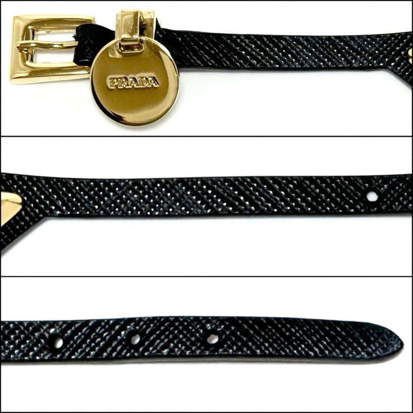 Bracelet Metal and Saffiano Triangle Leather