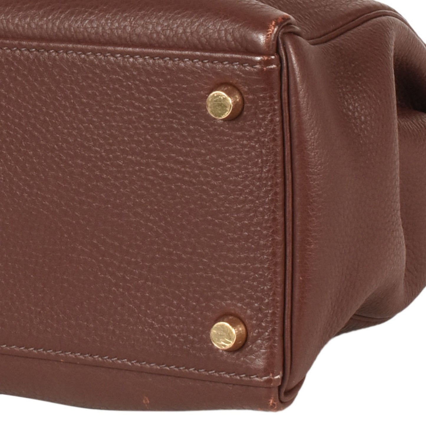 Kelly Handbag Brown Clemence with Gold Hardware 32