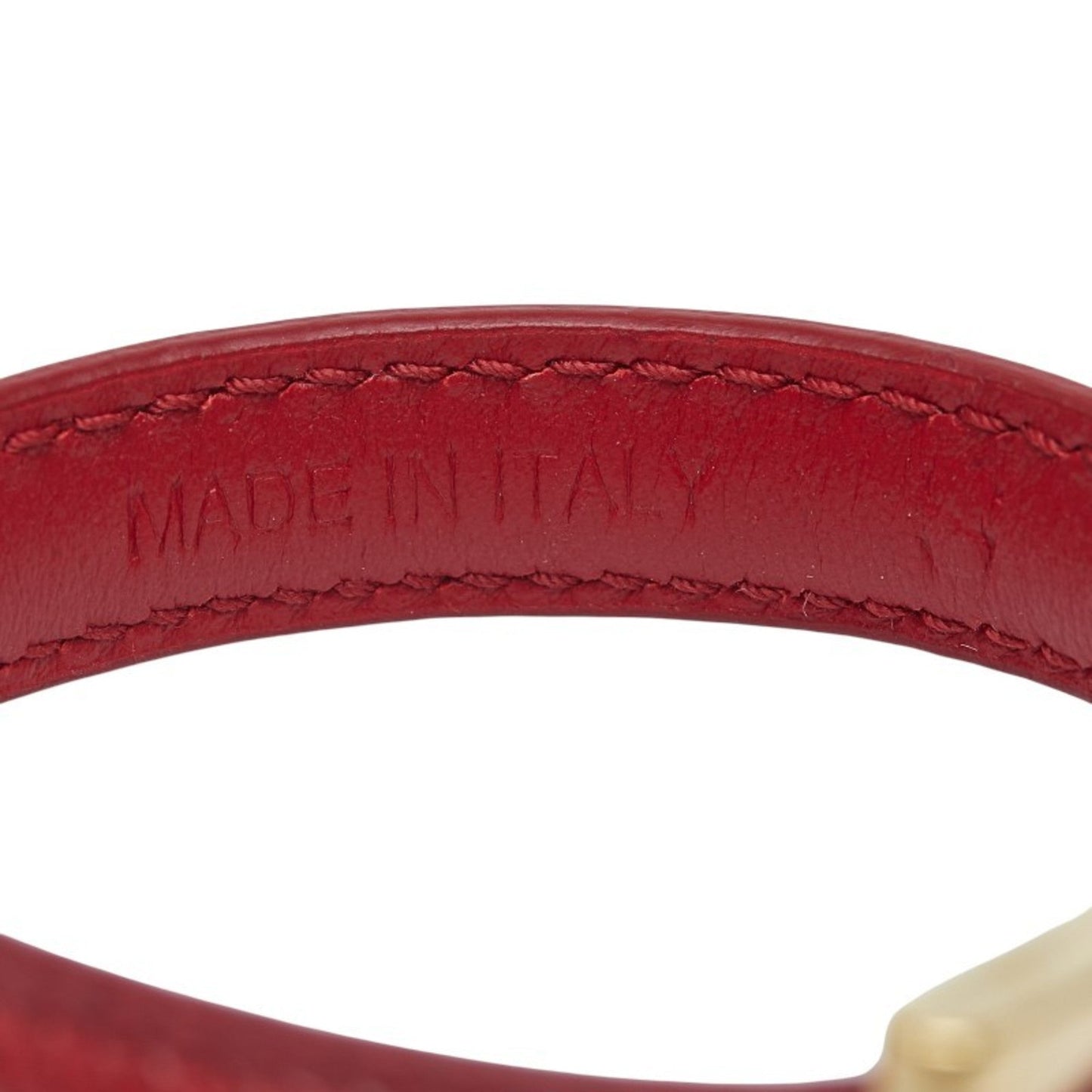 Bracelet Leather Red and Gold