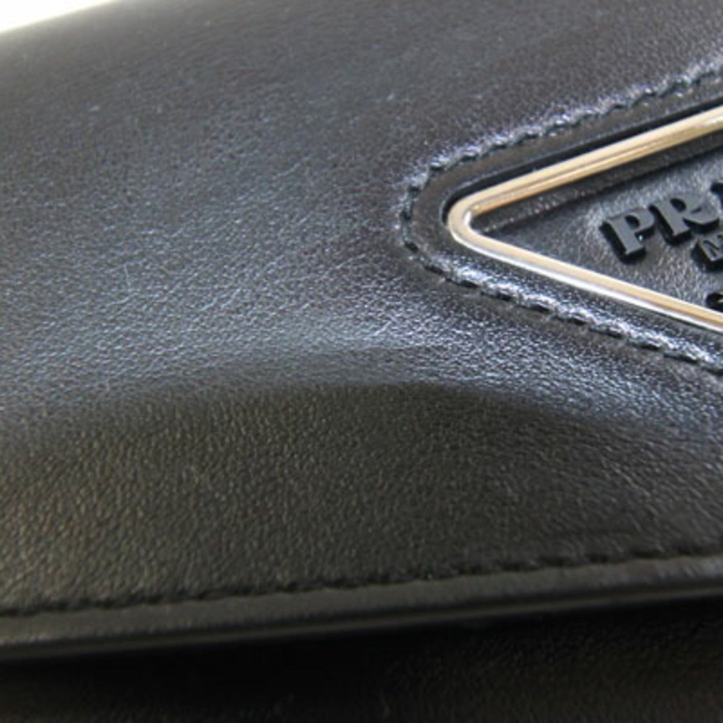 Triangle Logo Envelope Chain Crossbody Bag Leather