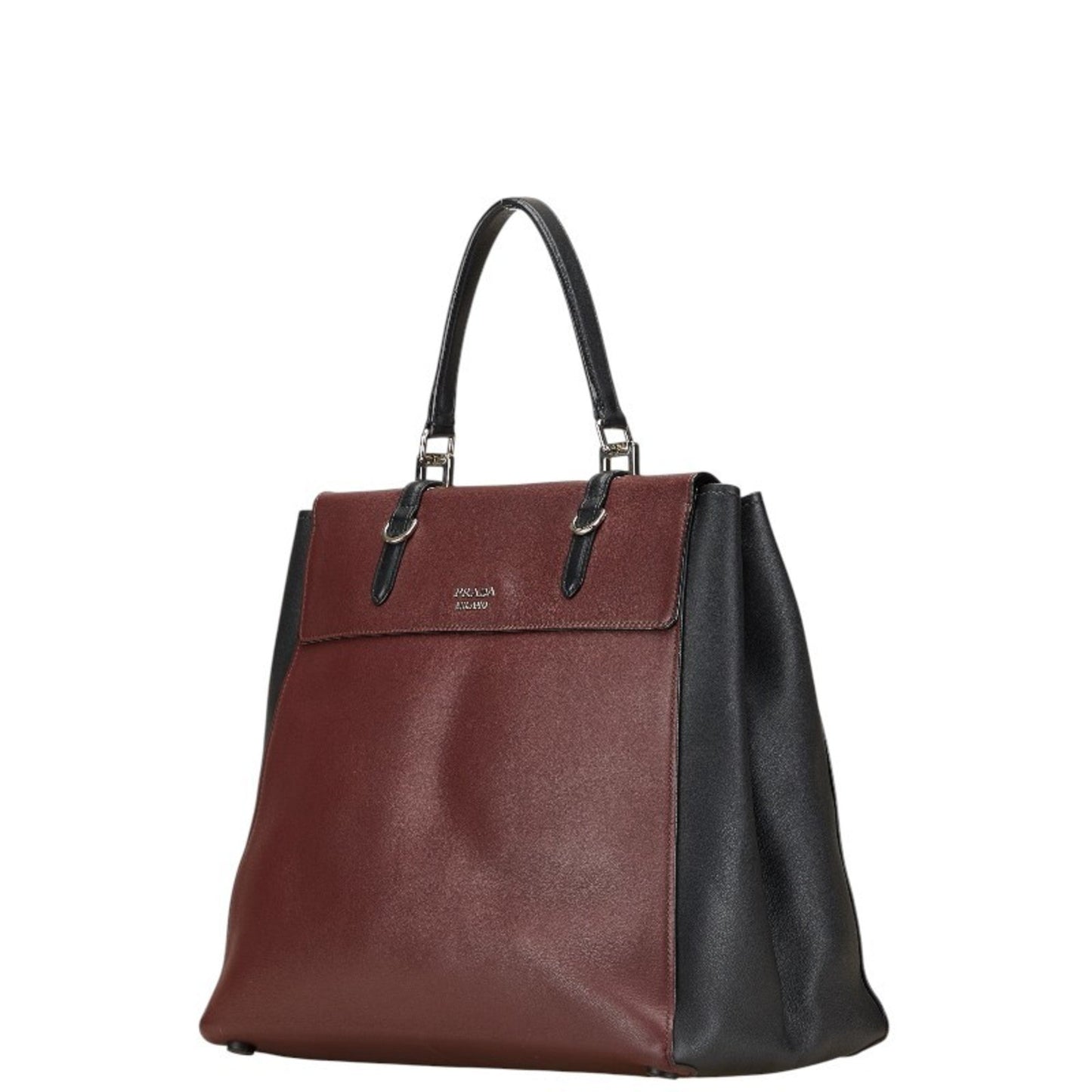 Half Flap Double Turn Lock Satchel Lux Calf North South