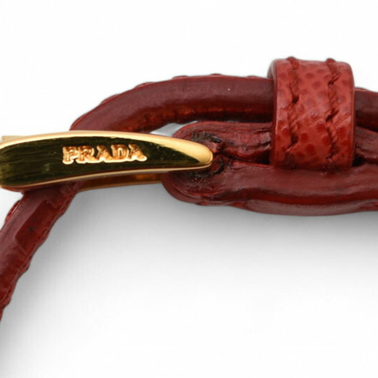 Saffiano Heart Charm Bracelet Leather Fuoco Red