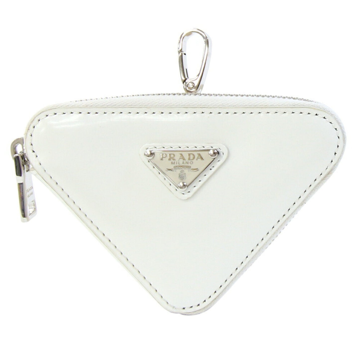 Charm White Leather Handbag Charm
