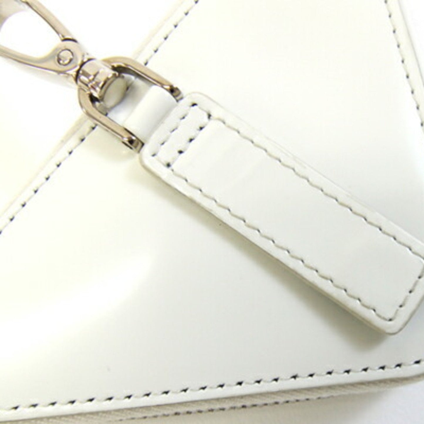 Charm White Leather Handbag Charm