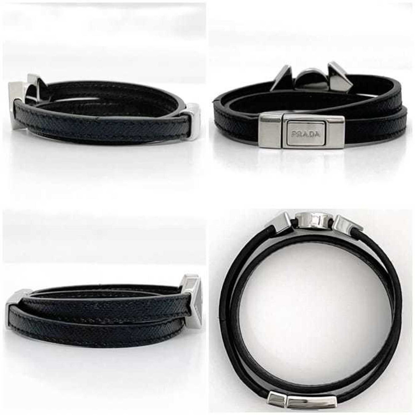 Bracelet Black Nero Leather and Metal