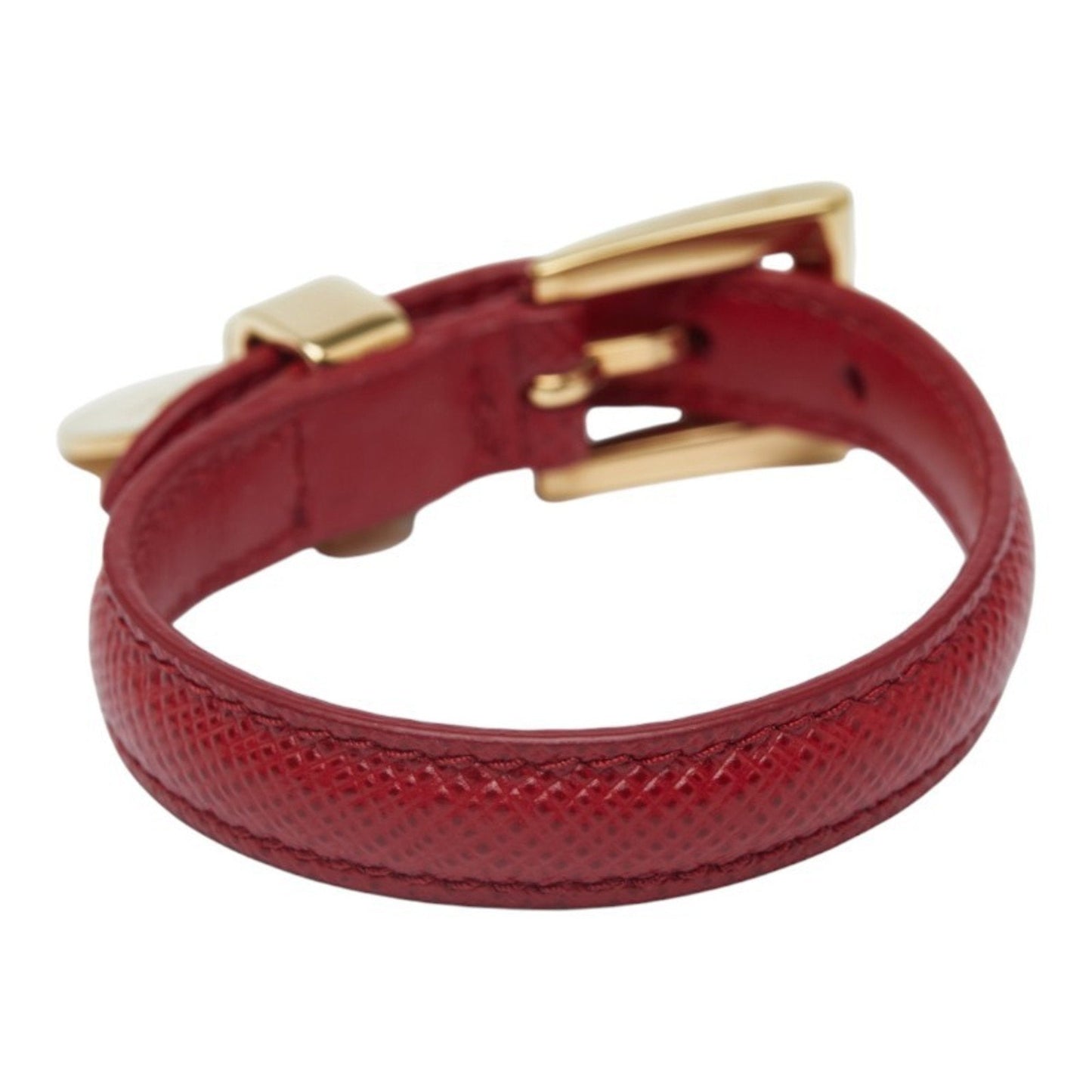 Bracelet Leather Red and Gold