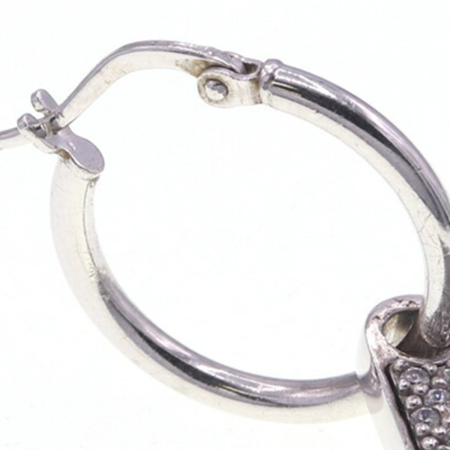 Single Earring Crystal Sterling Silver