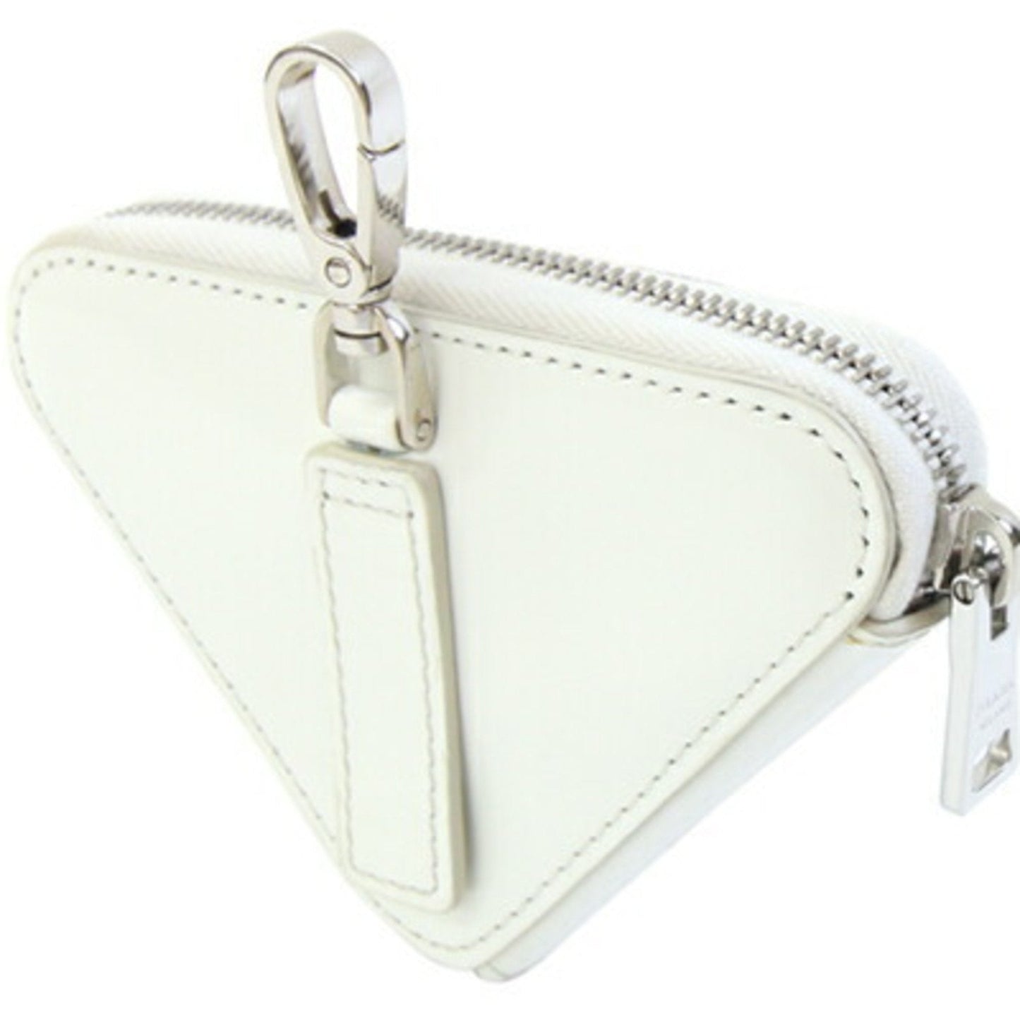 Charm White Leather Handbag Charm