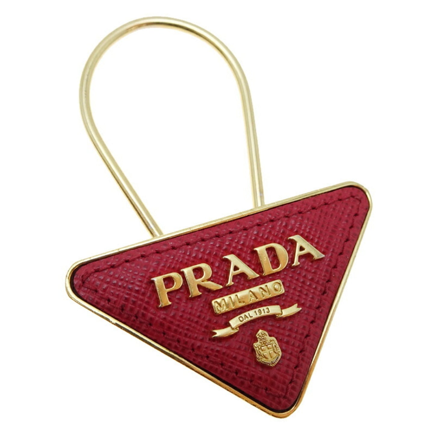 Triangle Charm Leather and Metal Red Handbag Charm