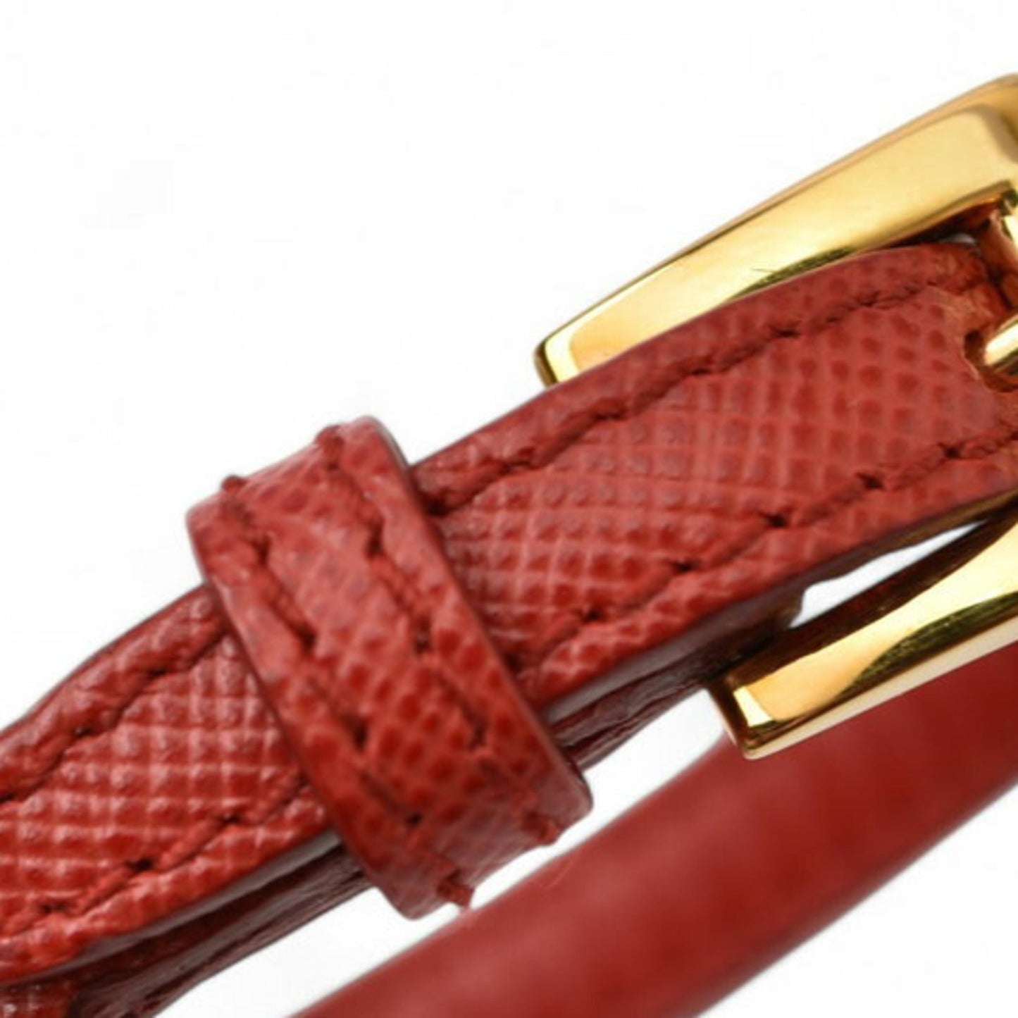 Saffiano Heart Charm Bracelet Leather Fuoco Red