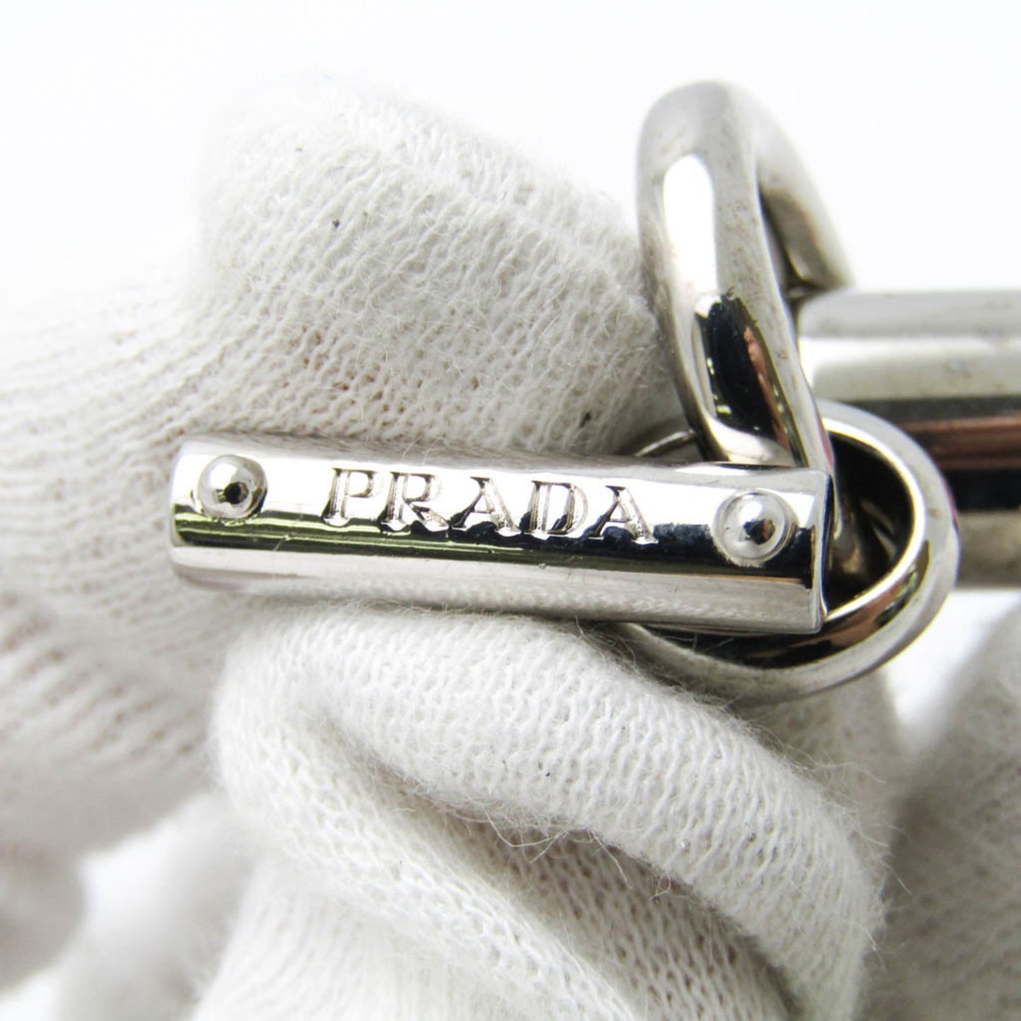 Charm Bracelet Leather and Metal Black Pink White