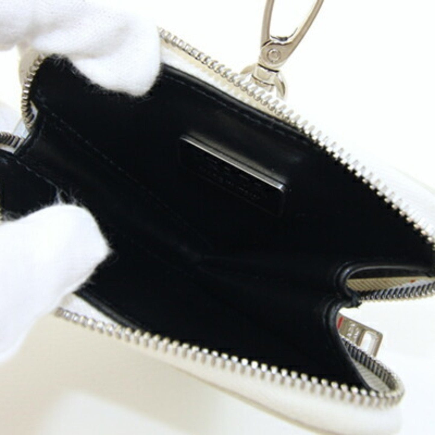 Charm White Leather Handbag Charm