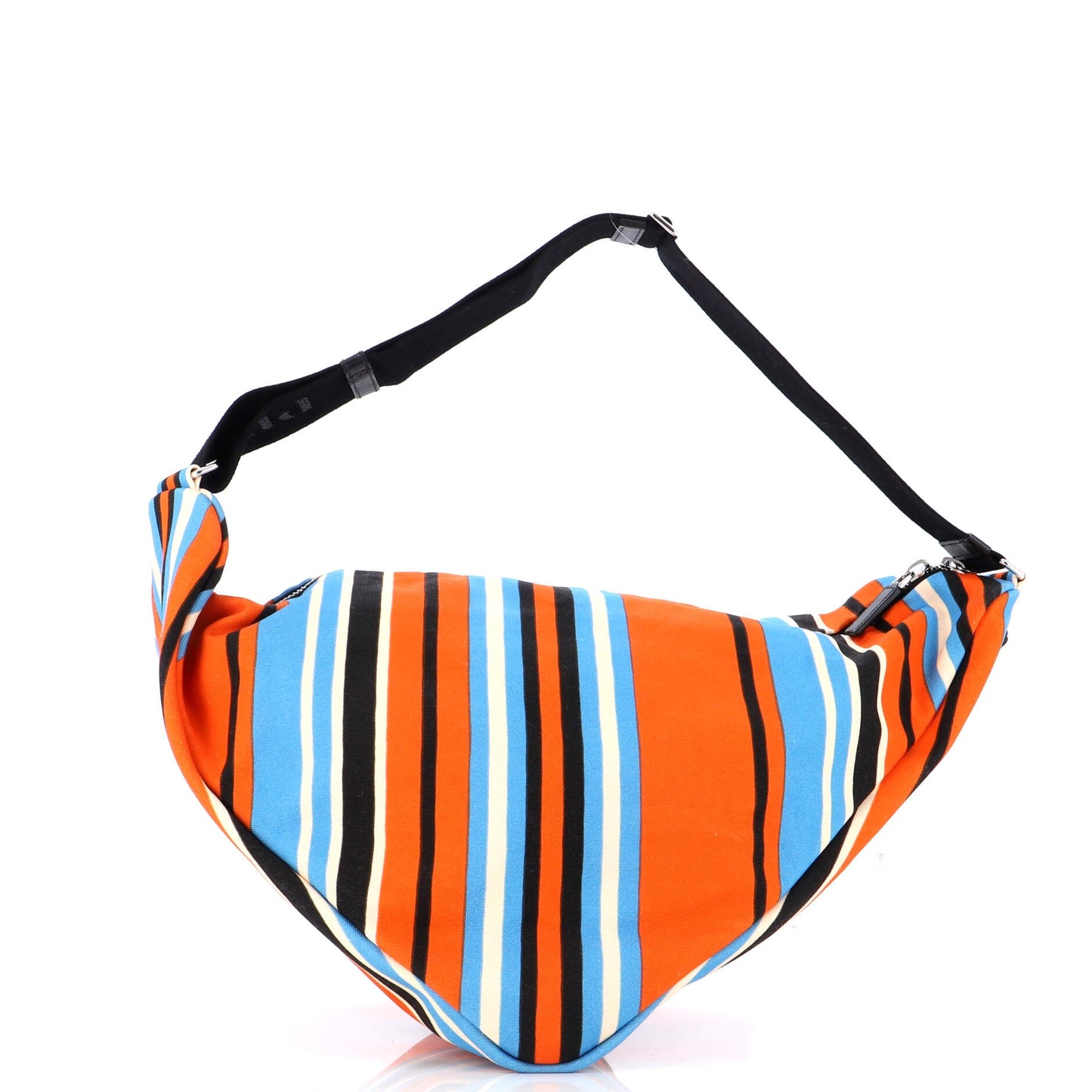 Triangle Logo Zip Crossbody Bag Printed Canvas Large