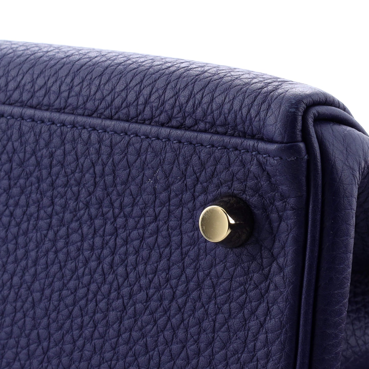 Kelly Handbag Bleu Encre Togo with Gold Hardware 28