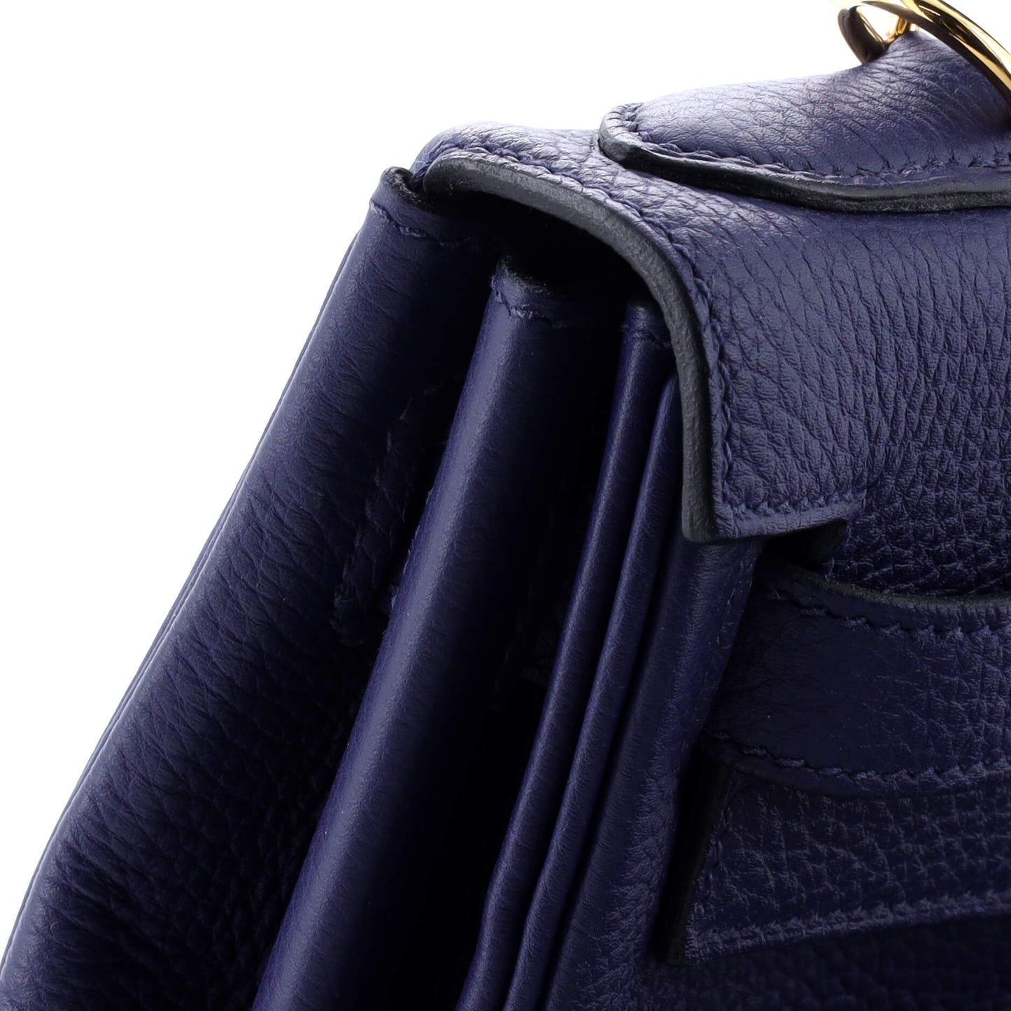 Kelly Handbag Bleu Encre Togo with Gold Hardware 28