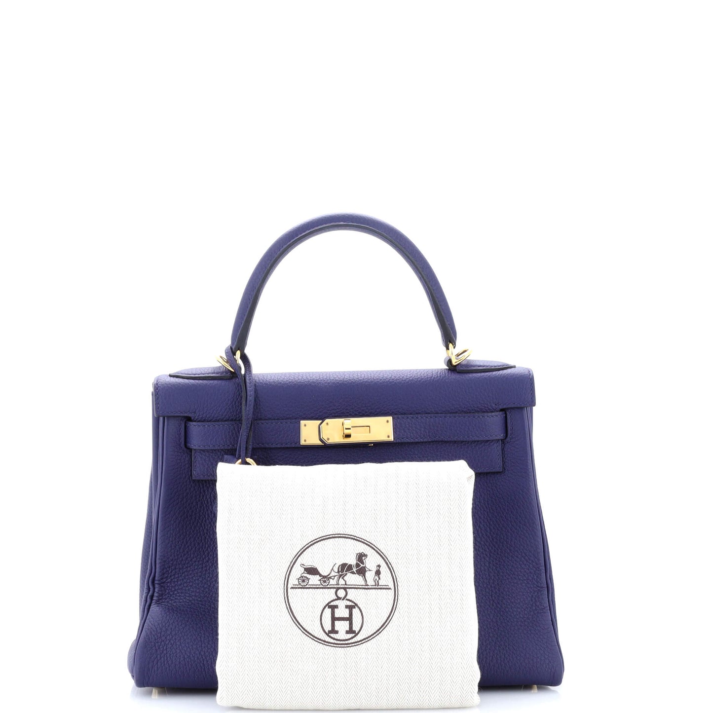 Kelly Handbag Bleu Encre Togo with Gold Hardware 28