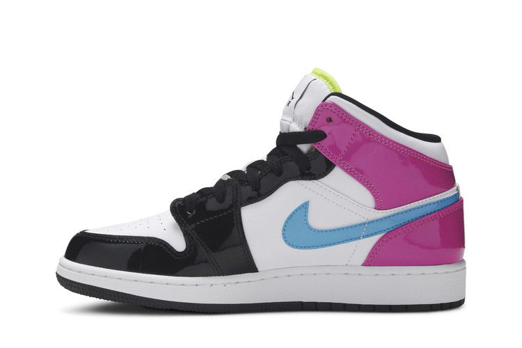 Jordan 1 Mid White Black Cyber Pink (GS)