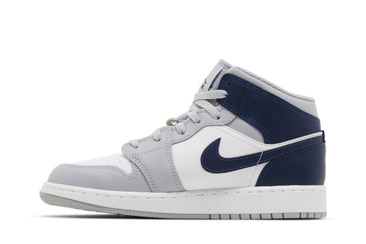 Jordan 1 Mid Wolf Grey Midnight Navy (GS)