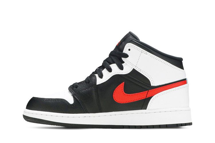Jordan 1 Mid White Black Chile Red (GS)