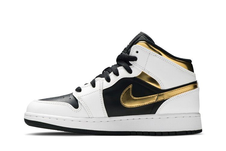 Jordan 1 Mid White Gold Black (GS)
