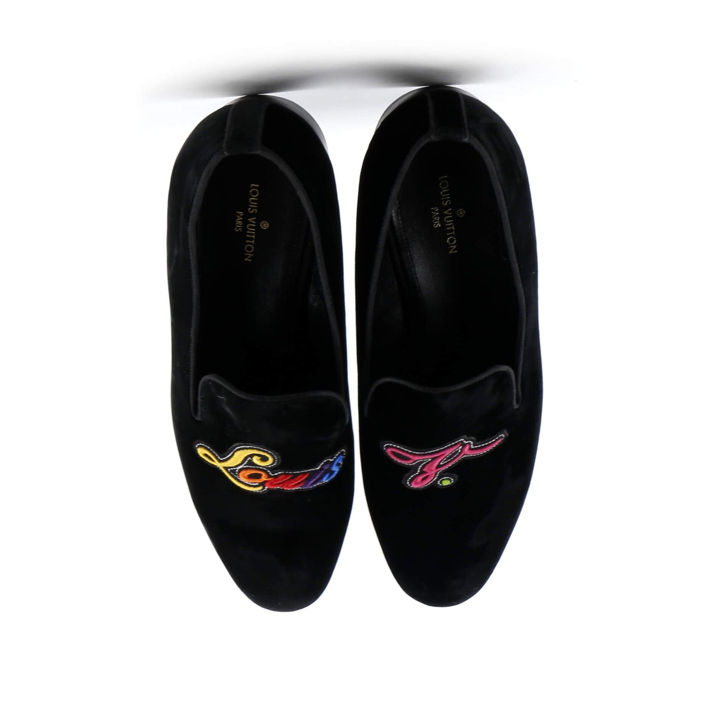Men's Logo Loafers Embroidered Velvet