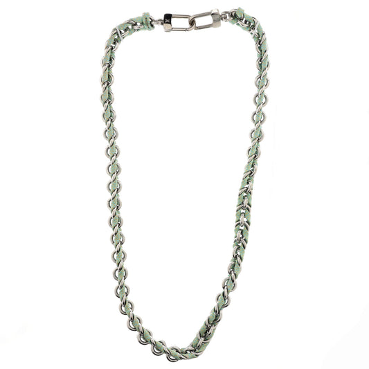 Multi Pochette Accessoires Woven Chain Strap Leather and Metal