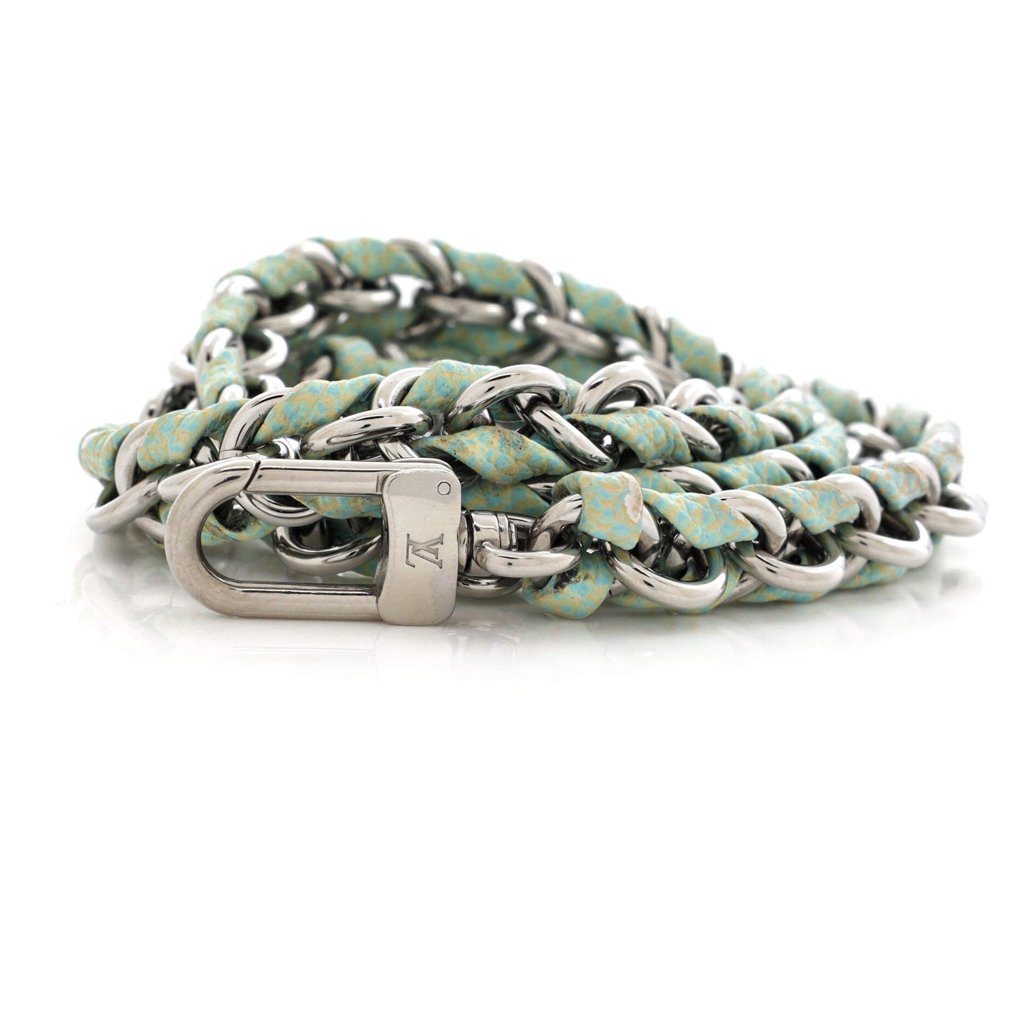 Multi Pochette Accessoires Woven Chain Strap Leather and Metal