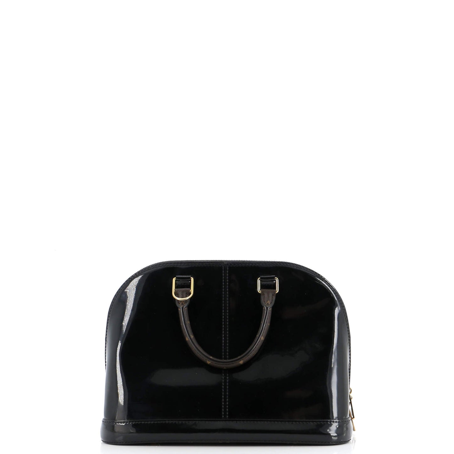 Alma Handbag Vernis with Monogram Canvas PM