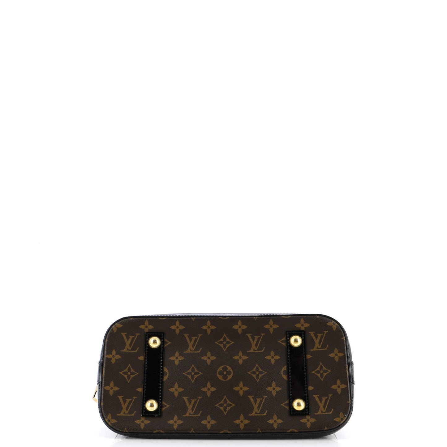 Alma Handbag Vernis with Monogram Canvas PM