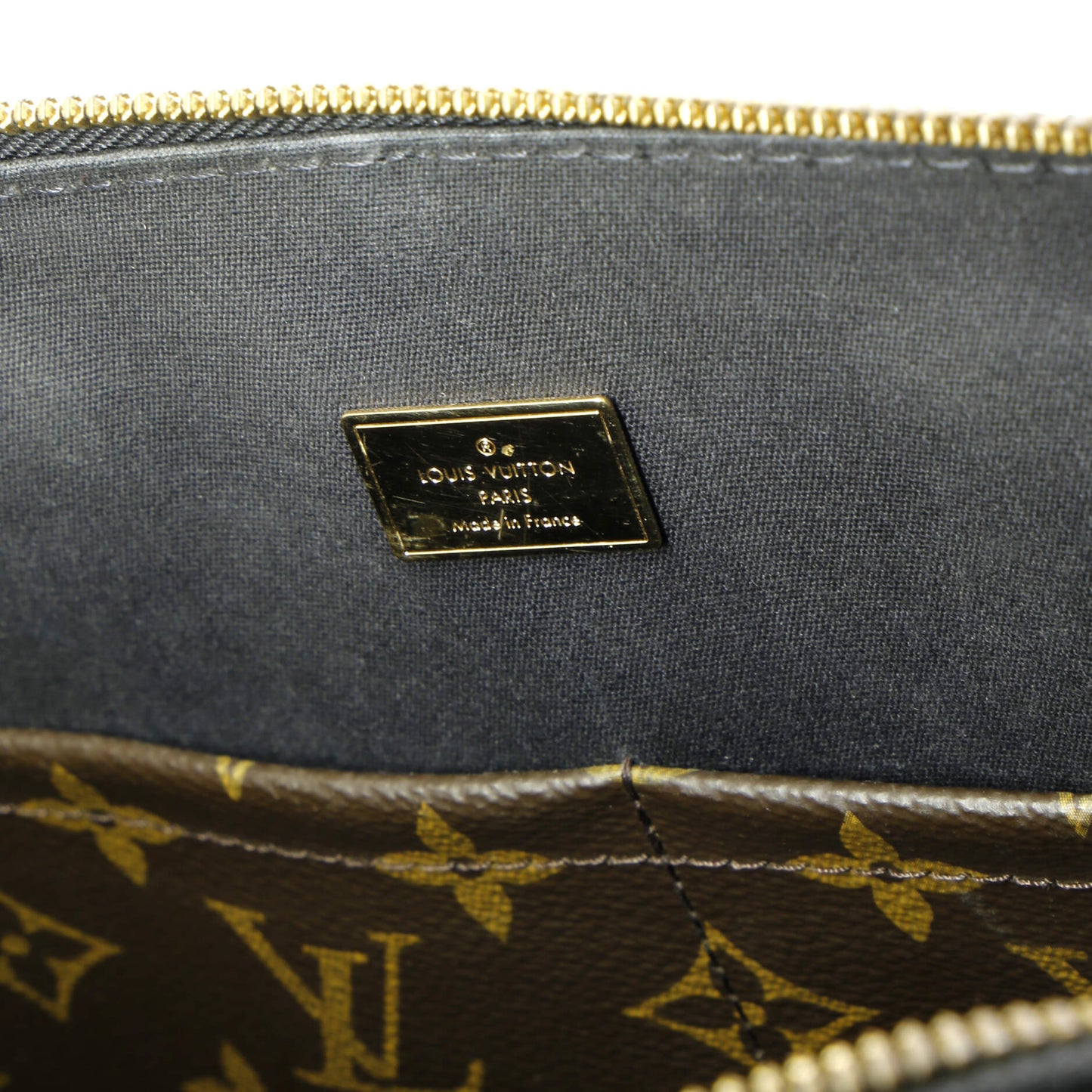 Alma Handbag Vernis with Monogram Canvas PM