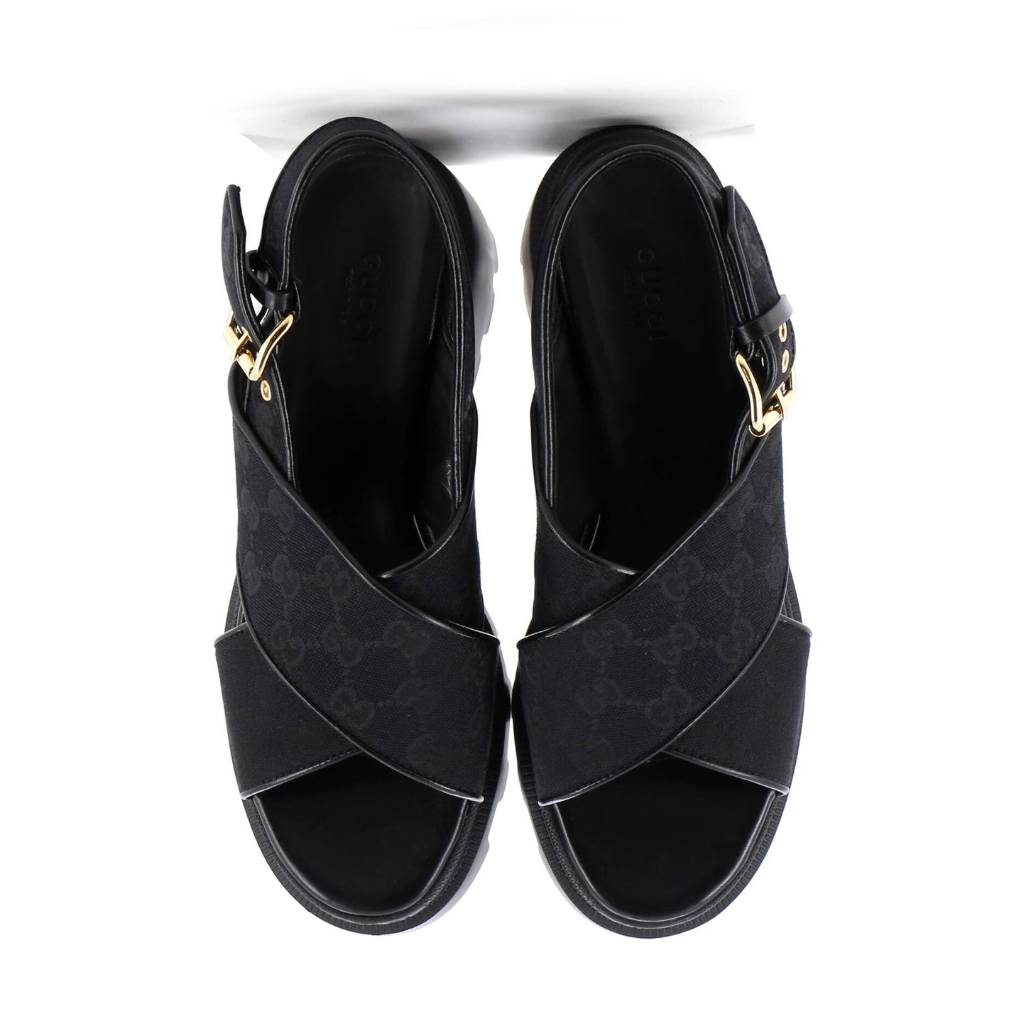 Women's Lug Sole Platform Slingback Sandals GG Canvas