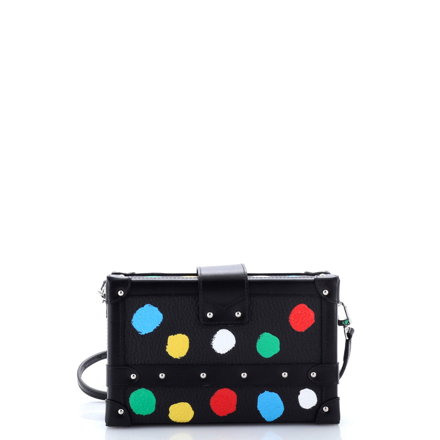 Petite Malle Handbag Yayoi Kusama Painted Dots Taurillon Leather