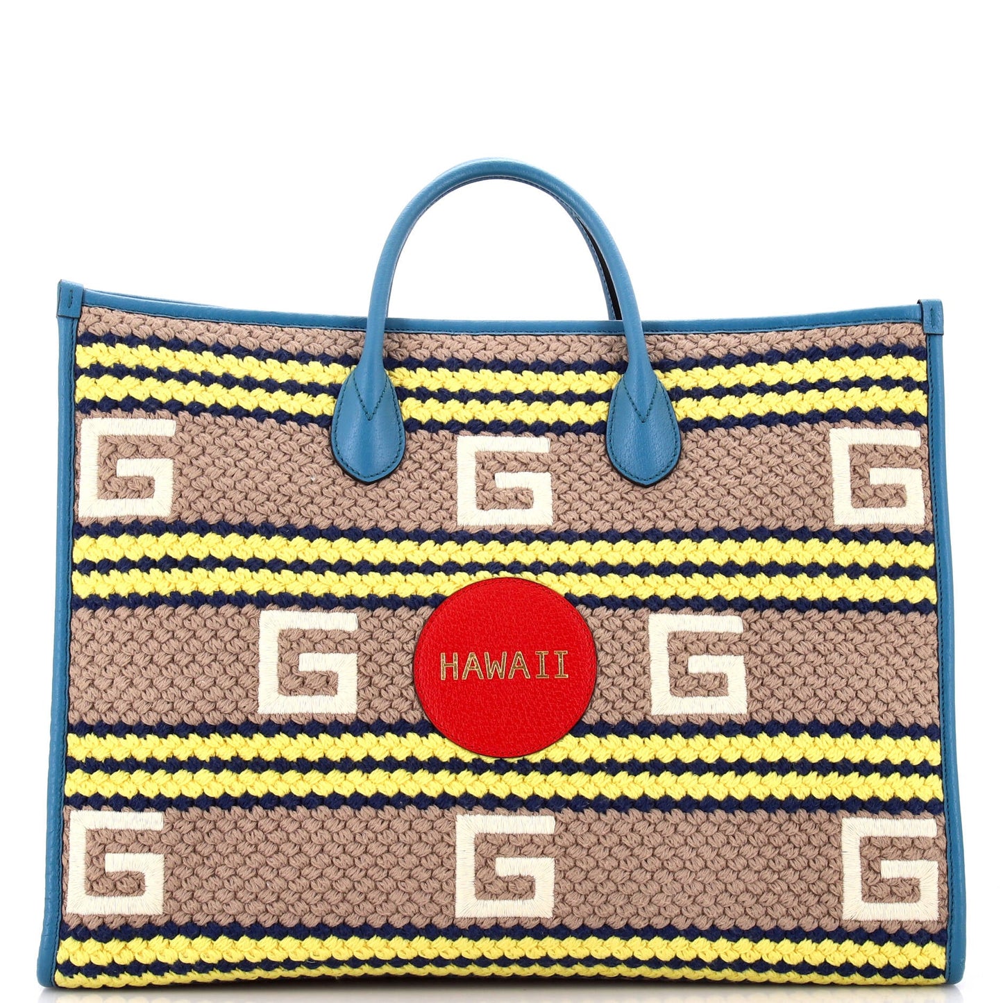 Getaways Convertible Open Tote Embroidered Woven Fabric Large