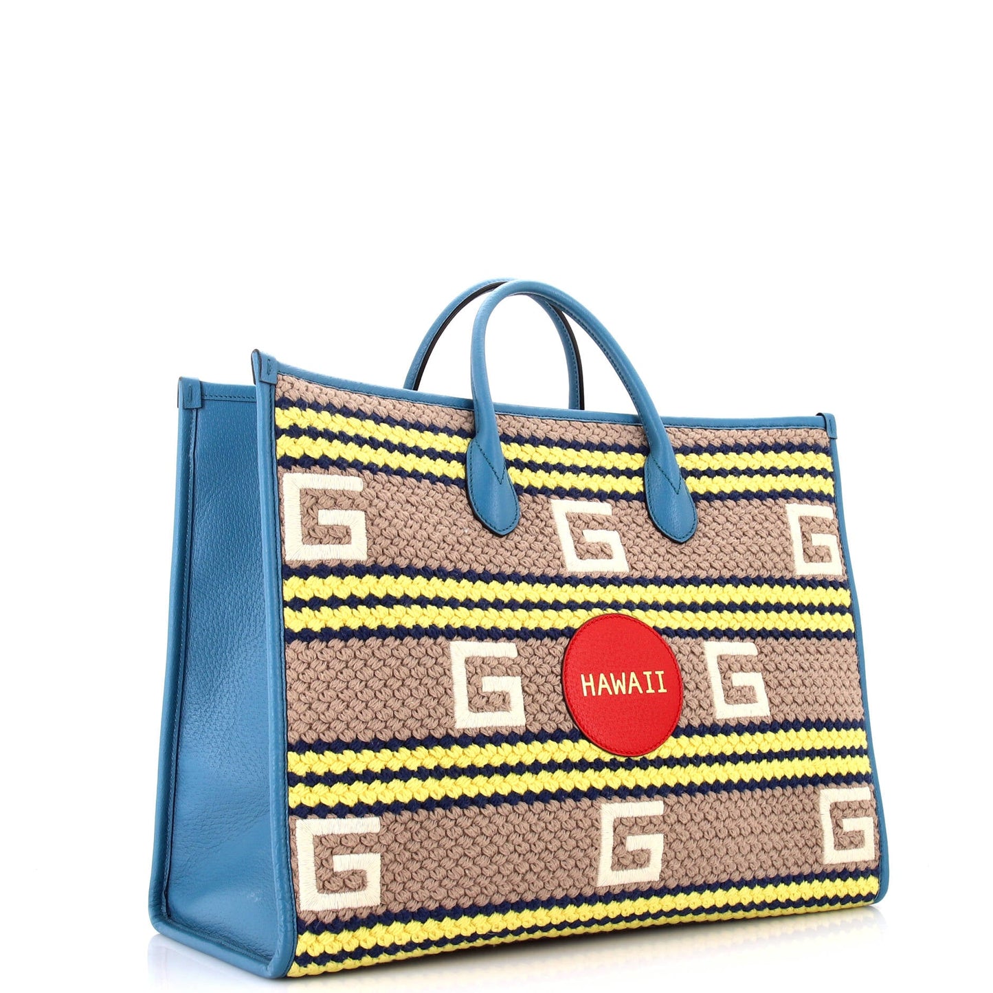 Getaways Convertible Open Tote Embroidered Woven Fabric Large