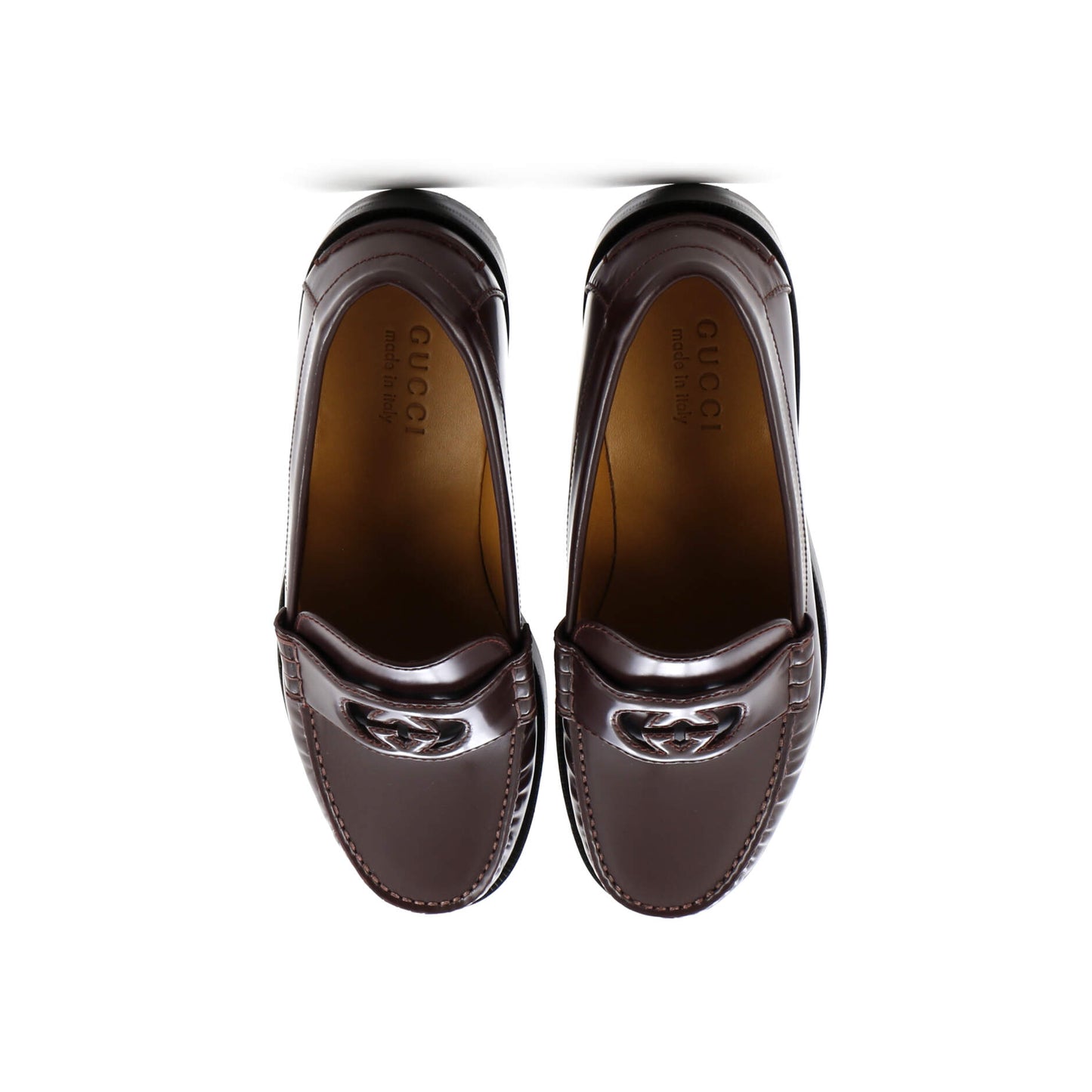 Men's Interlocking G Cutout Loafers Leather