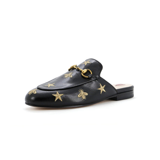 Women's Princetown Mules Embroidered Leather