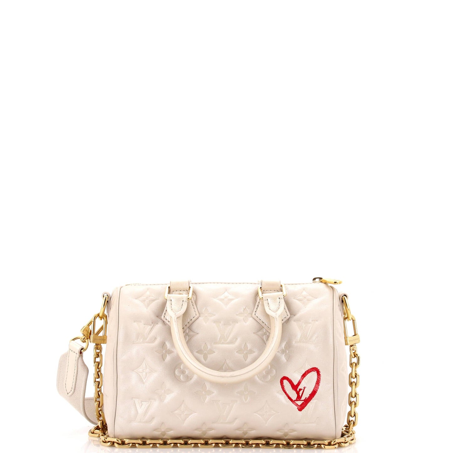 Speedy Bandouliere Bag Limited Edition Fall in Love Monogram Embossed Lambskin 22