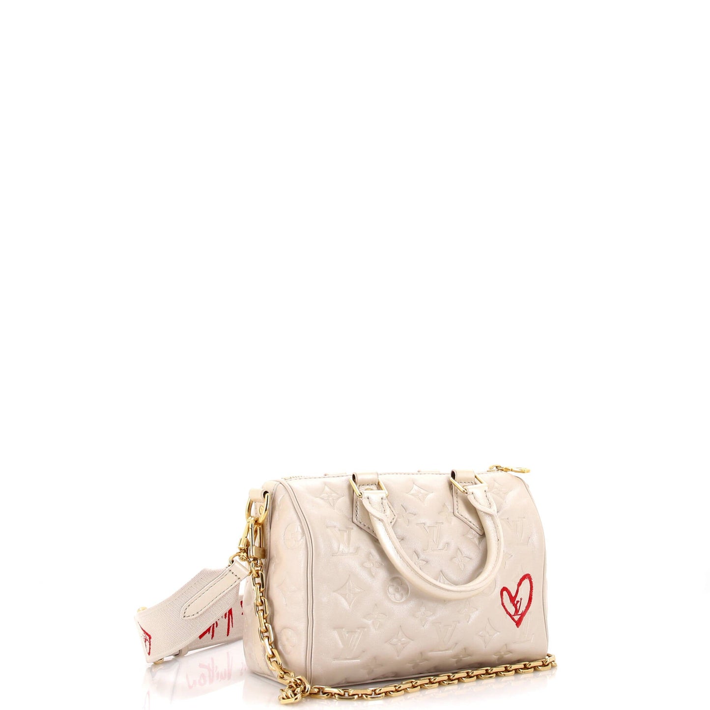 Speedy Bandouliere Bag Limited Edition Fall in Love Monogram Embossed Lambskin 22