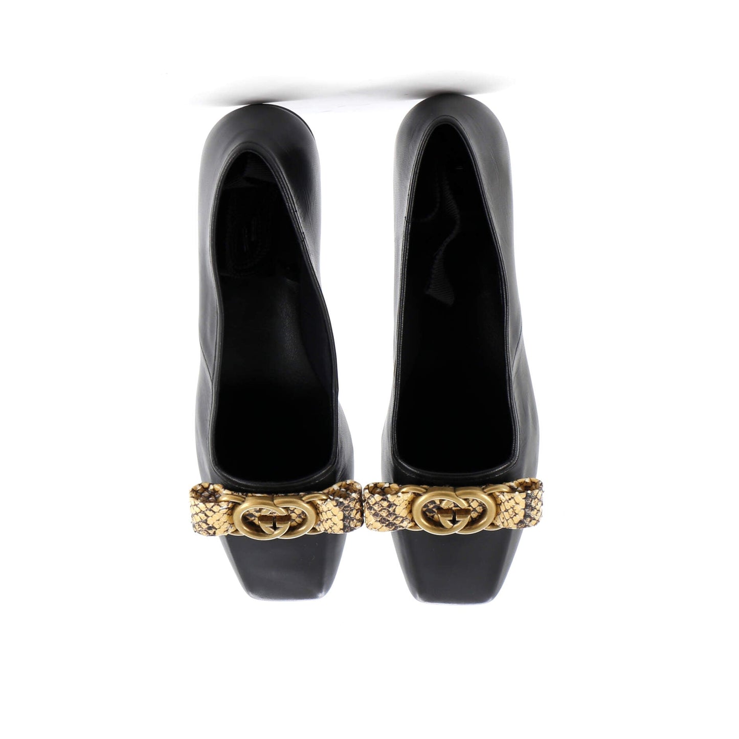 Women's Evi Interlocking G Ballet Flats Leather with Python