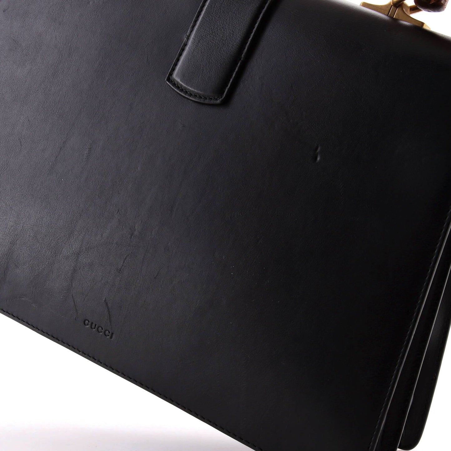 Dionysus Bamboo Top Handle Bag Colorblock Leather Large