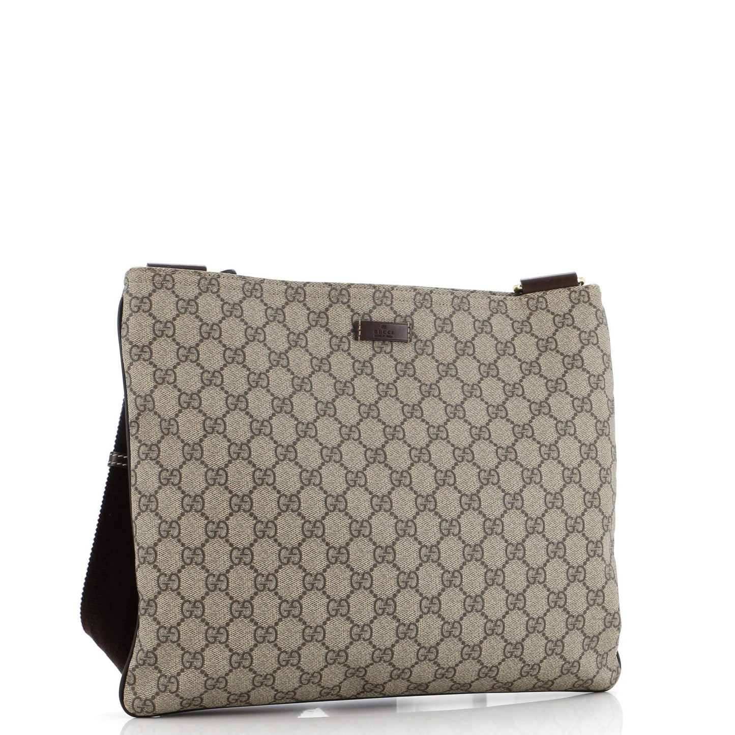 Zip Top Messenger Bag GG Coated Canvas Large