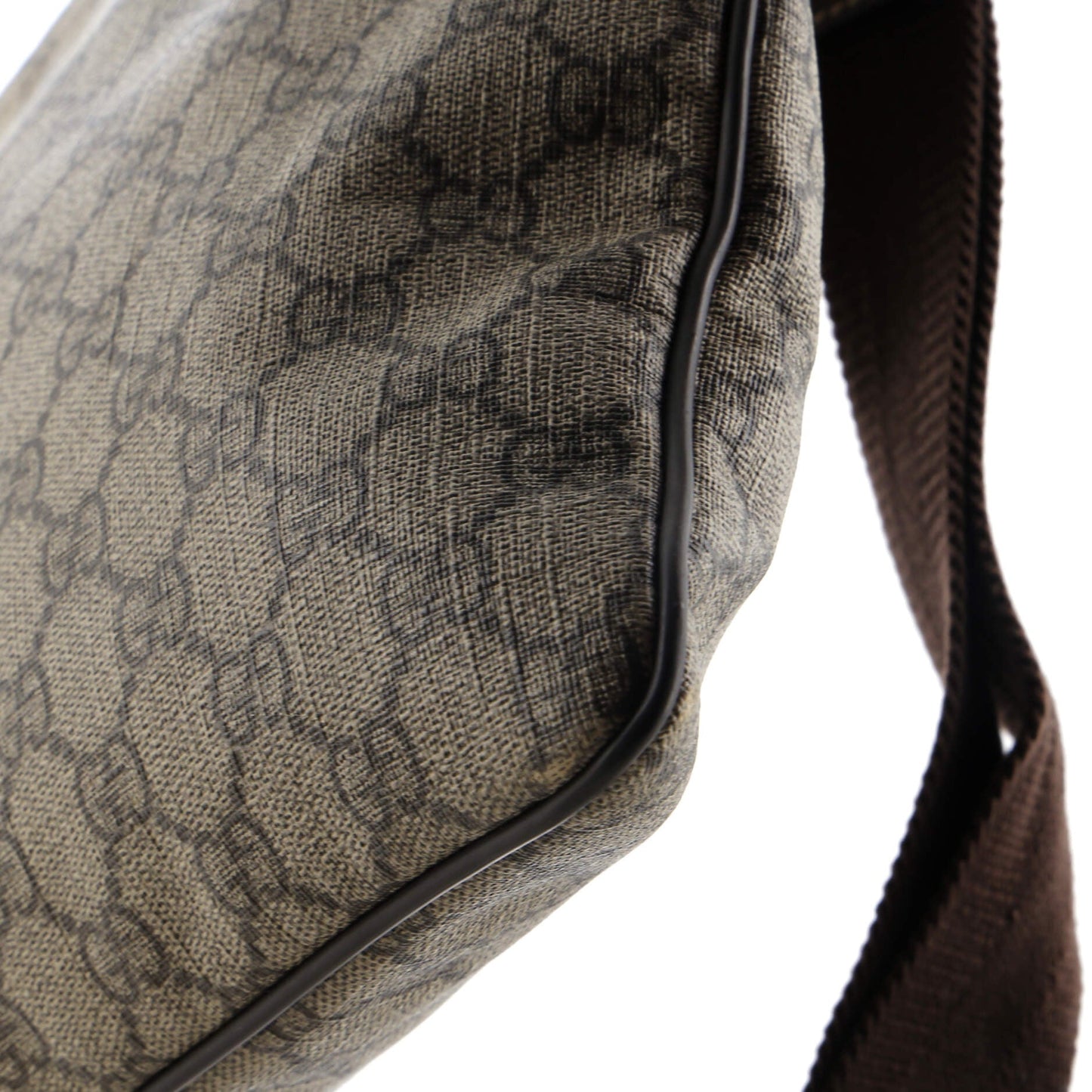 Zip Top Messenger Bag GG Coated Canvas Large