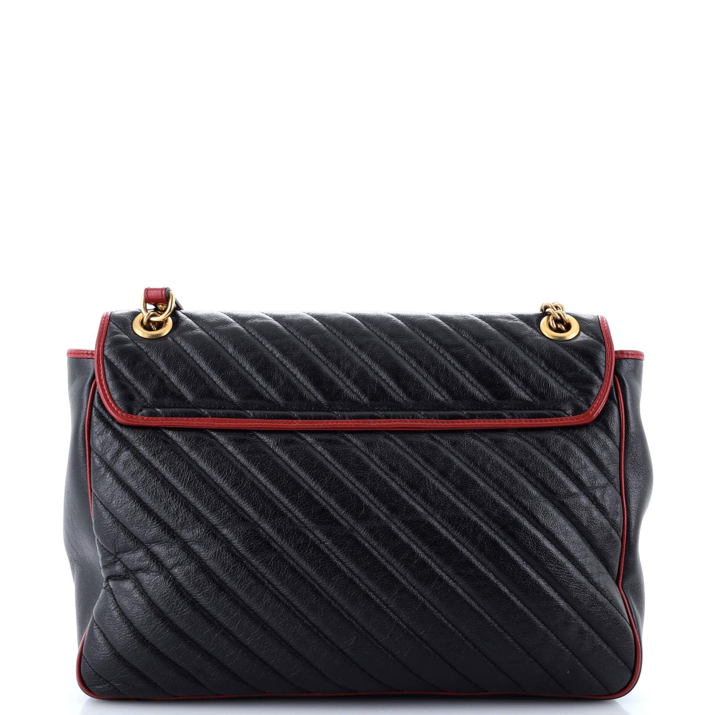GG Marmont Flap Bag Diagonal Quilted Leather Large